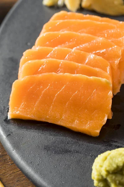 Salmone Giapponese Crudo Sashimi Con Wasabi Nigiri — Foto Stock