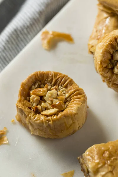 Pâtisseries Baklava Turques Maison Aux Noix Miel — Photo