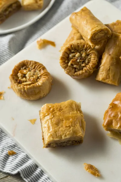 Pâtisseries Baklava Turques Maison Aux Noix Miel — Photo