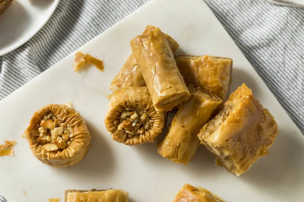 Pâtisseries Baklava Turques Maison Aux Noix Miel — Photo