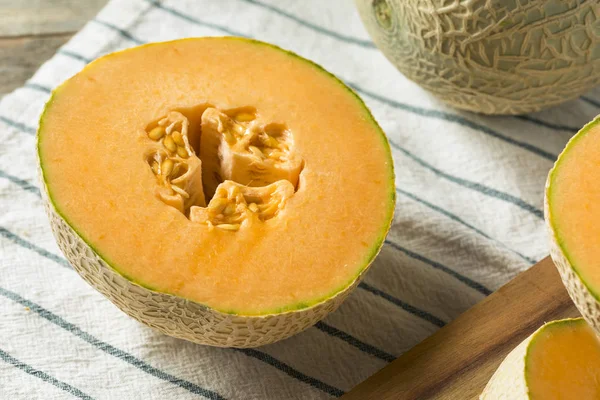 Naranja Cruda Cantalupo Ecológico Cortado Rodajas — Foto de Stock