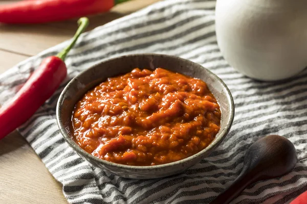 Salsa Piccante Fatta Casa Harrisa Una Ciotola — Foto Stock