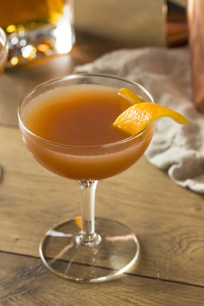 Homemade Smokey Blood Sand Cocktail Orange Scotch — Stock Photo, Image