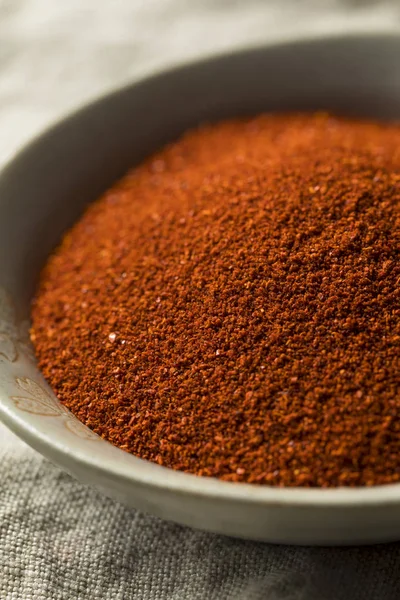 Droge Organische Red Gerookte Paprika Een Kom — Stockfoto