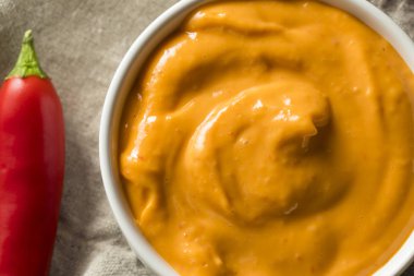 Ev yapımı baharatlı Mayo Aioli hazır kullanım için