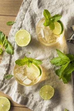 Ev yapımı Moskova katır zencefil ve limon düzenli bir cam ile