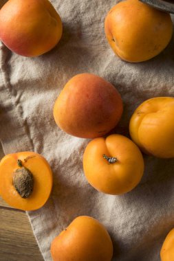 Ham olgun organik kayısı yemeye hazır