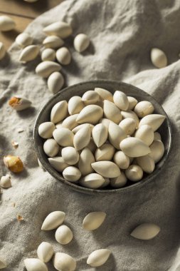 Bir kase içinde çiğ kurutulmuş organik Ginkgo Fındık