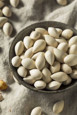 Bir kase içinde çiğ kurutulmuş organik Ginkgo Fındık