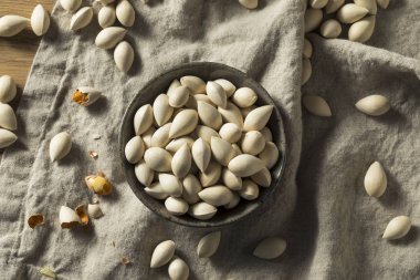 Bir kase içinde çiğ kurutulmuş organik Ginkgo Fındık