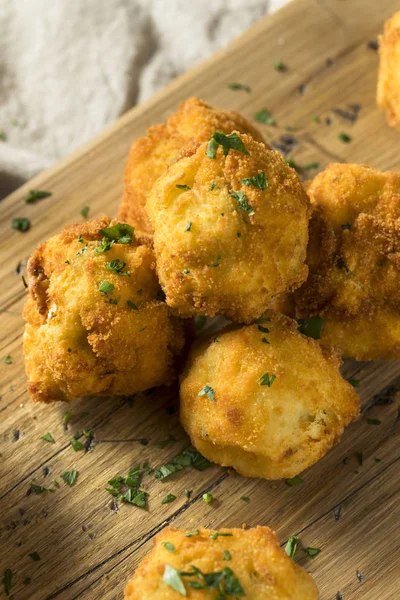 Croquetas Caseras Papa Frita Con Salsa —  Fotos de Stock