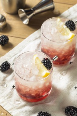 Alkollü Blackberry cin Bramble kokteyl limon ile