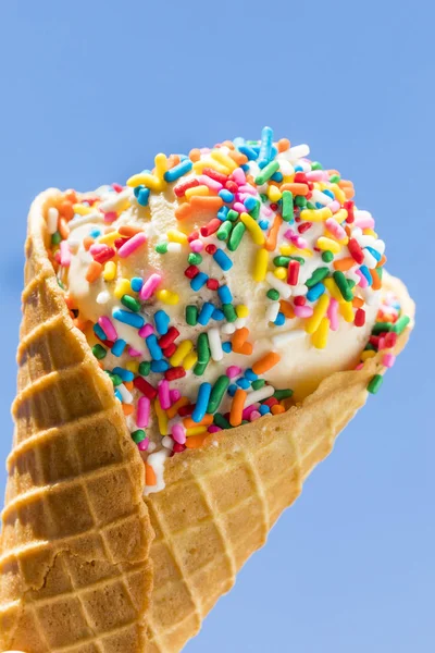Sweet Sugary Ice Cream Cone Ready Eat — Stock Photo, Image