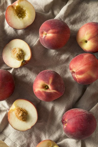 Raw Ripe Organic White Peaches Ready to Eat