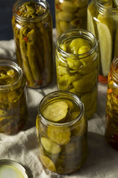Homemade Pickled Vegetables Jars Ready Eat — Stock Photo, Image