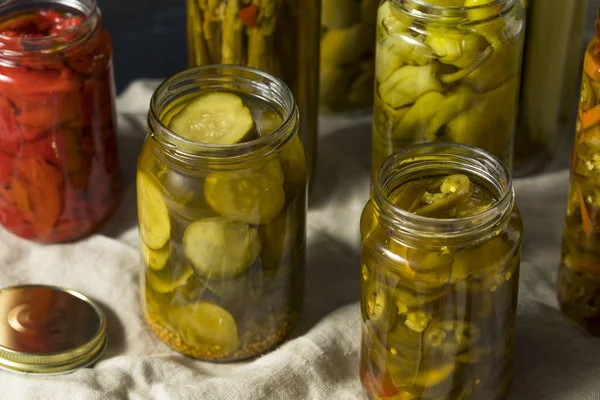 Homemade Pickled Vegetables in Jars Ready to Eat