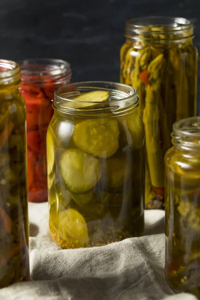 Homemade Pickled Vegetables Jars Ready Eat — Stock Photo, Image