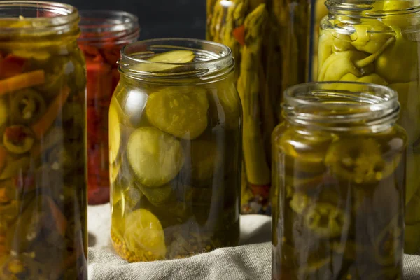 Homemade Pickled Vegetables in Jars Ready to Eat