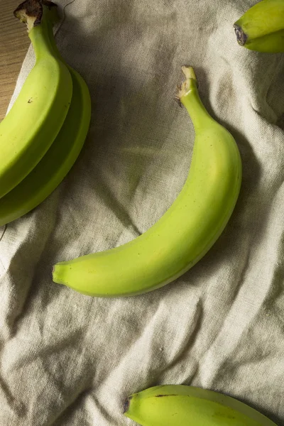 Bananes Crues Vertes Non Mûres Biologiques Grappe — Photo