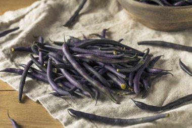 Cook çiğ mor organik çalı fasulyesi hazır