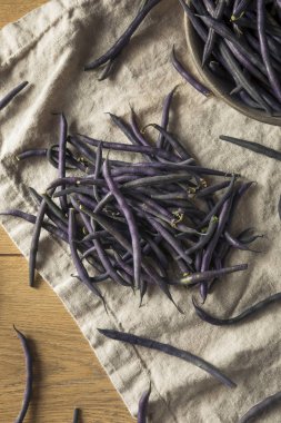 Cook çiğ mor organik çalı fasulyesi hazır