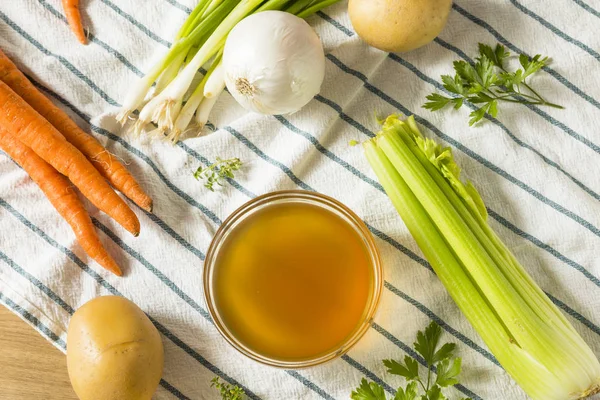 Cooked Organic Vegetable Broth Bowl — Stock Photo, Image