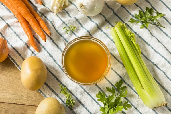 Cooked Organic Vegetable Broth Bowl — Stock Photo, Image