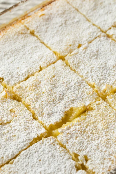 Sweet Homemade Lemon Bars Powdered Sugar Dessert — Stock Photo, Image