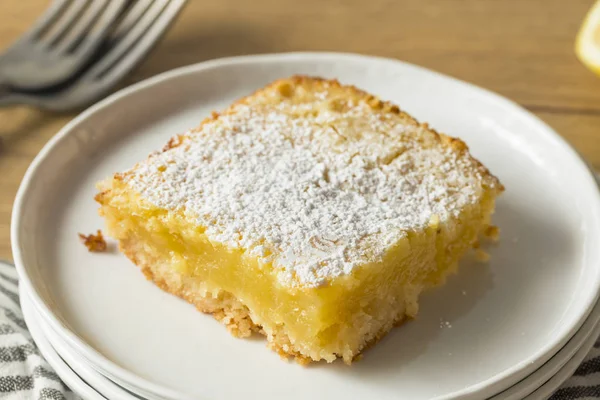 Sweet Homemade Lemon Bars Powdered Sugar Dessert — Stock Photo, Image