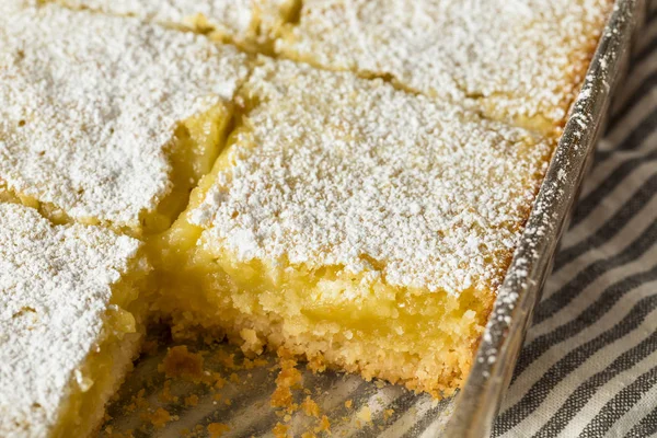 Сладкие Домашние Лимонные Батончики Сахарной Пудрой Десерт — стоковое фото
