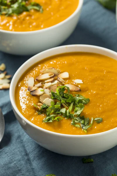 Sopa Patata Dulce Tailandesa Casera Con Cilantro Almendras — Foto de Stock