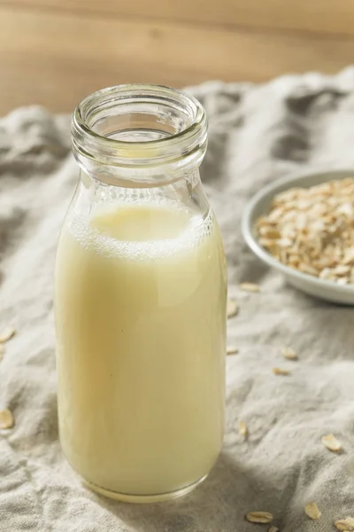 Leche Avena Blanca Orgánica Vaso —  Fotos de Stock