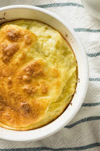 Uova Fatte Casa Formaggio Souffle Ramekin — Foto Stock