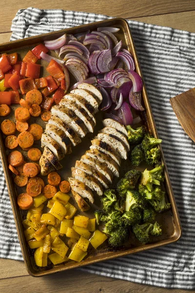 Homemade Keto Sheet Pan Chicken with Rainbow Vegetables