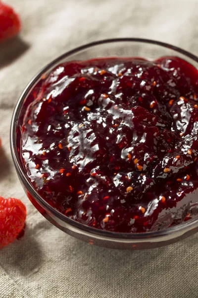 Gezonde Zelfgemaakte Frambozenjam Behouden Klaar Eten — Stockfoto