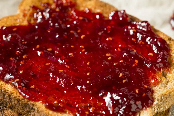 Healthy Homemade Raspberry Jam Preserve Ready Eat — Stock Photo, Image