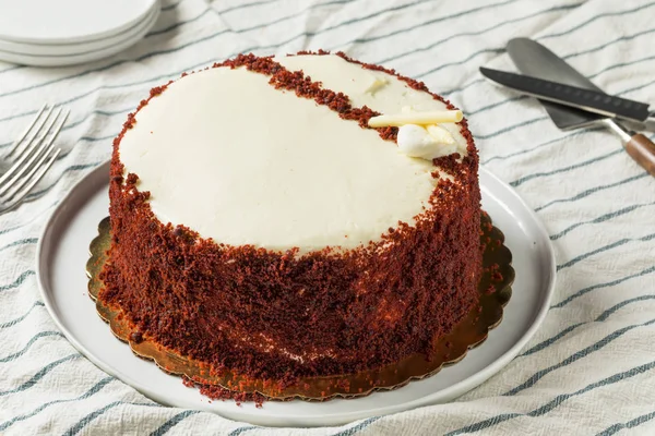 Hausgemachte Süße Rote Samtkuchen Fertig Zum Essen — Stockfoto