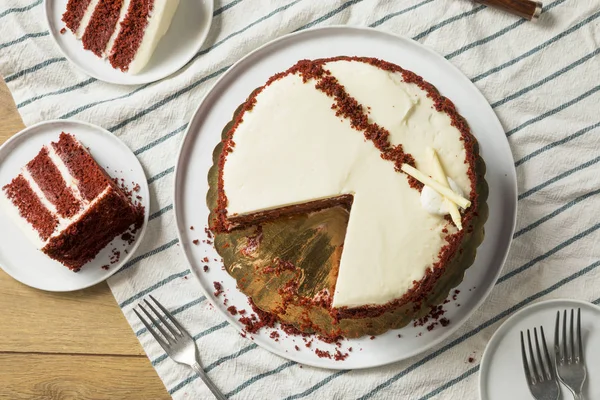Homemade Sweet Red Velvet Cake Ready Eat — Stock Photo, Image