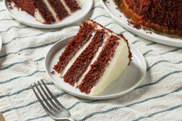 Homemade Sweet Red Velvet Cake Ready Eat — Stock Photo, Image