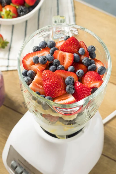 Organic Healthy Fruit in a Blender for a Smoothie