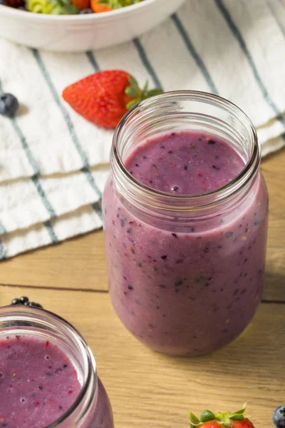 Bio Zdravé Ovoce Fialové Smoothie Sklenici — Stock fotografie