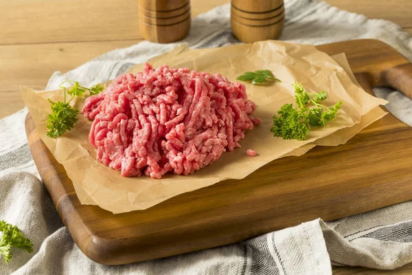 Carne Cordeiro Moída Grama Orgânica Pronta Para Cozinhar — Fotografia de Stock