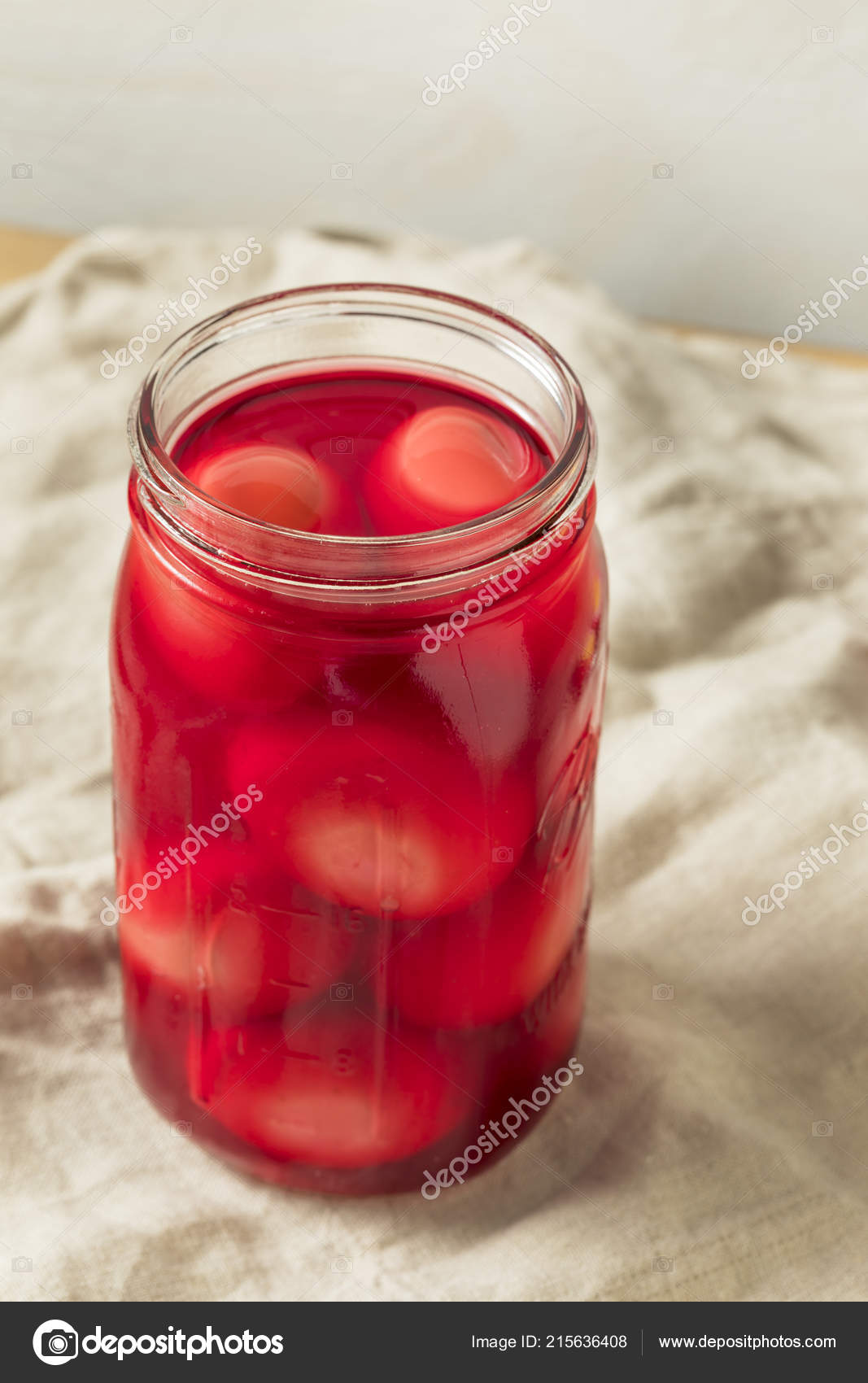 Preserved Pink Pickled Eggs Jar — Stock Photo © bhofack2 #215636408
