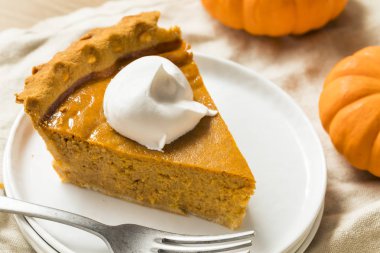 Sweet Homemade Thanksgiving Pumpkin Pie Ready to Eat clipart
