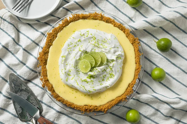 Sweet Homemade Key Lime Pie Zest Cream — Stock Photo, Image