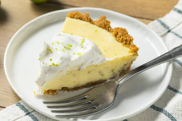 Dolce Torta Lime Chiave Fatta Casa Con Scorza Crema — Foto Stock