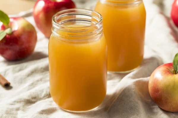 Sladký Chladný Podzim Jablečný Mošt Jar — Stock fotografie