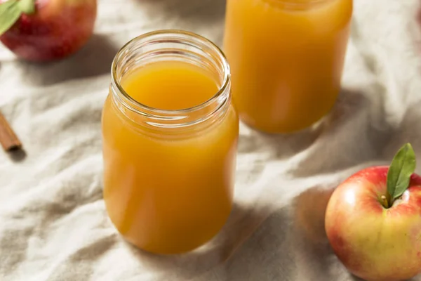 Sweet Cold Autumn Apple Cider Jar — Stock Photo, Image