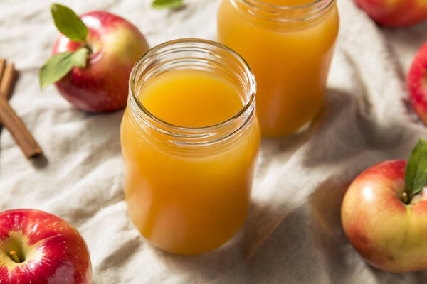 Sweet Cold Autumn Apple Cider in a Jar