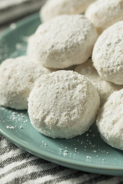 Homemade White Mexican Wedding Cookies Ready Eat — Stock Photo, Image